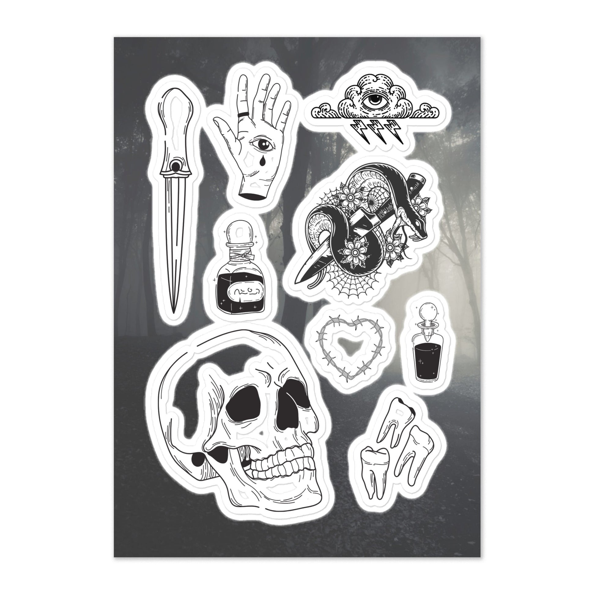 Blackheart - Sticker sheet - stickersheet - kisscutstickers - sticker collections - Numbskullz