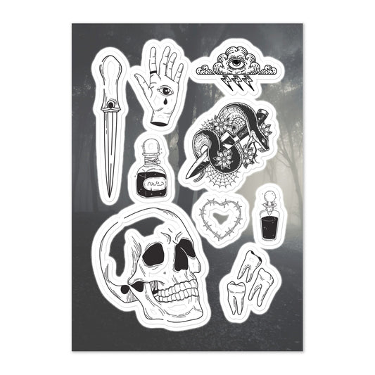 Blackheart - Sticker sheet - stickersheet - kisscutstickers - sticker collections - Numbskullz