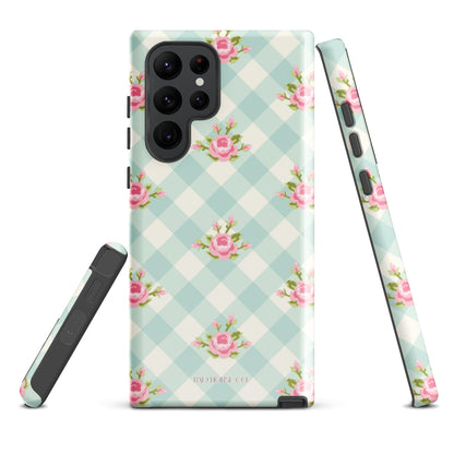 Blue Gingham Rose - Samsung® Tough Case - Phone Case - TSC: TheShopCollective - BadHorse