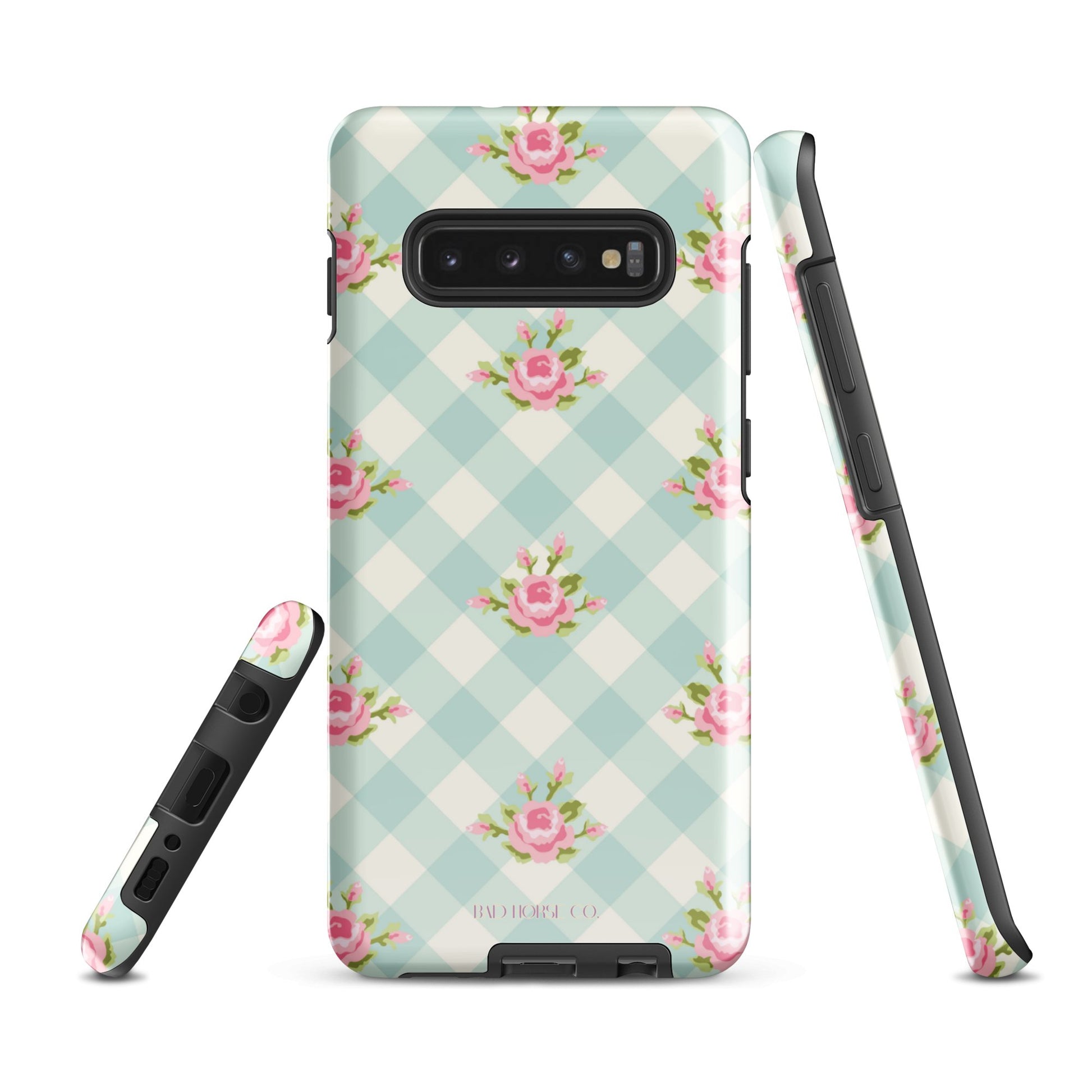 Blue Gingham Rose - Samsung® Tough Case - Phone Case - TSC: TheShopCollective - BadHorse