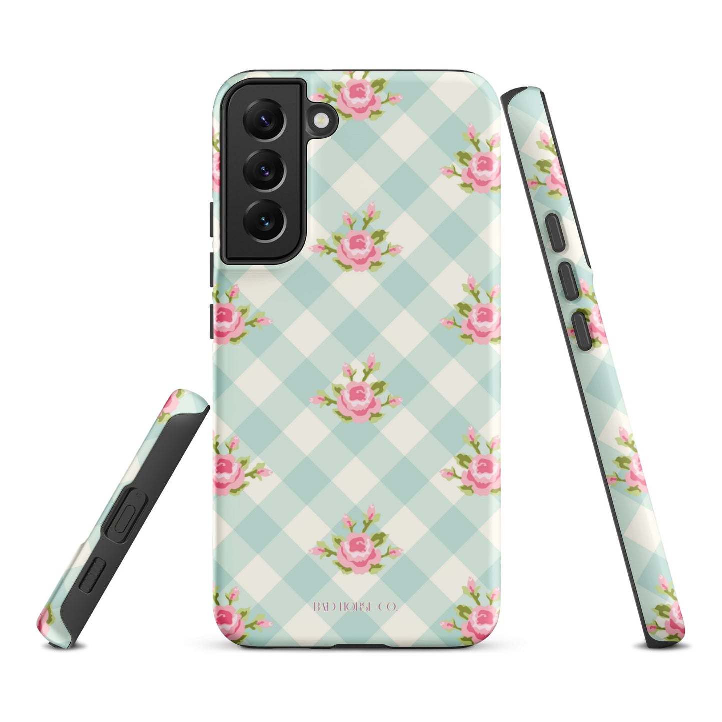 Blue Gingham Rose - Samsung® Tough Case - Phone Case - TSC: TheShopCollective - BadHorse