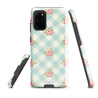 Blue Gingham Rose - Samsung® Tough Case - Phone Case - TSC: TheShopCollective - BadHorse