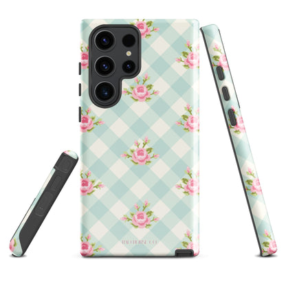 Blue Gingham Rose - Samsung® Tough Case - Phone Case - TSC: TheShopCollective - BadHorse