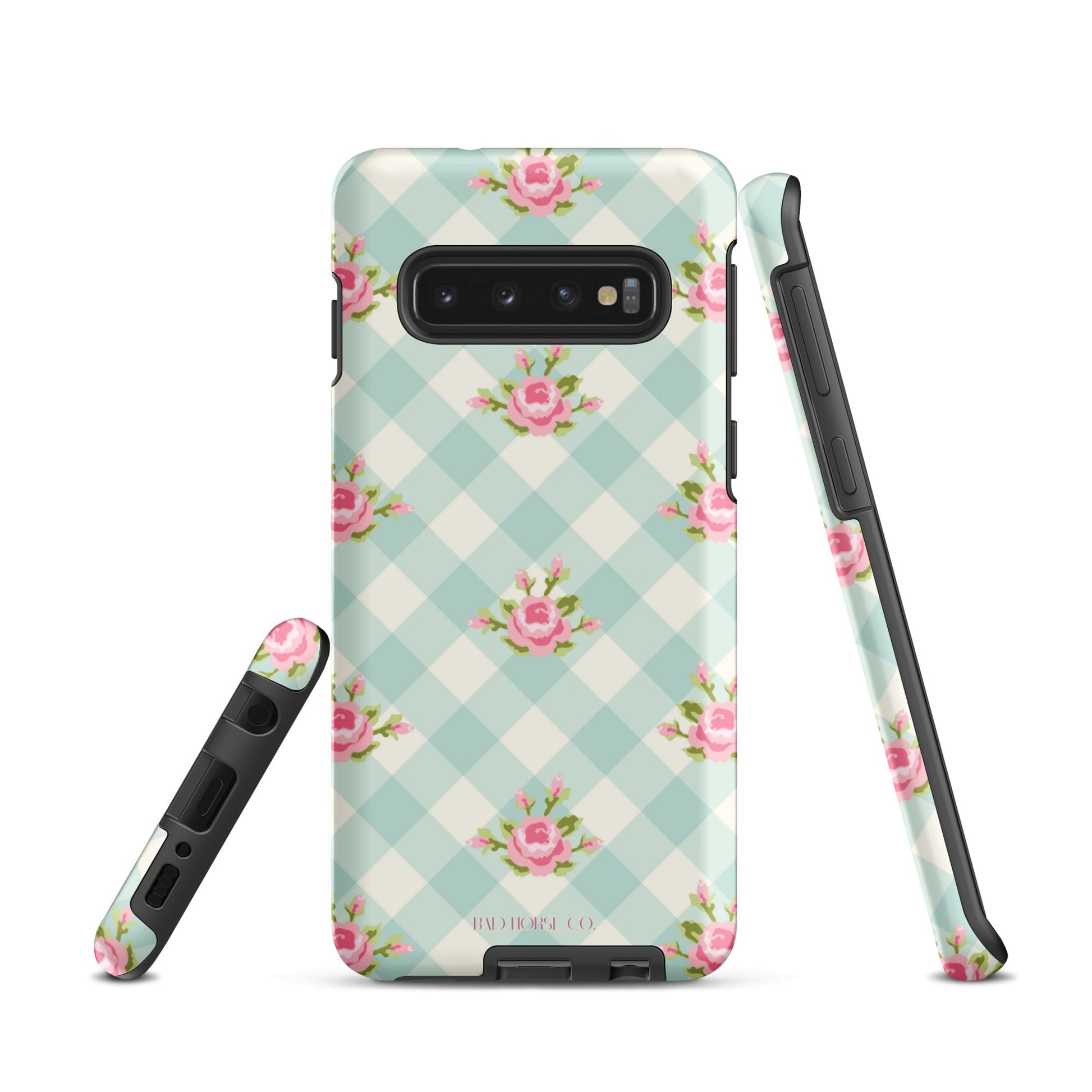 Blue Gingham Rose - Samsung® Tough Case - Phone Case - TSC: TheShopCollective - BadHorse