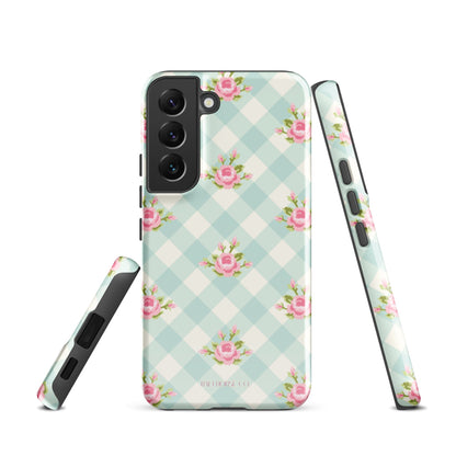 Blue Gingham Rose - Samsung® Tough Case - Phone Case - TSC: TheShopCollective - BadHorse