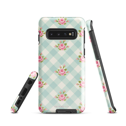 Blue Gingham Rose - Samsung® Tough Case - Phone Case - TSC: TheShopCollective - BadHorse