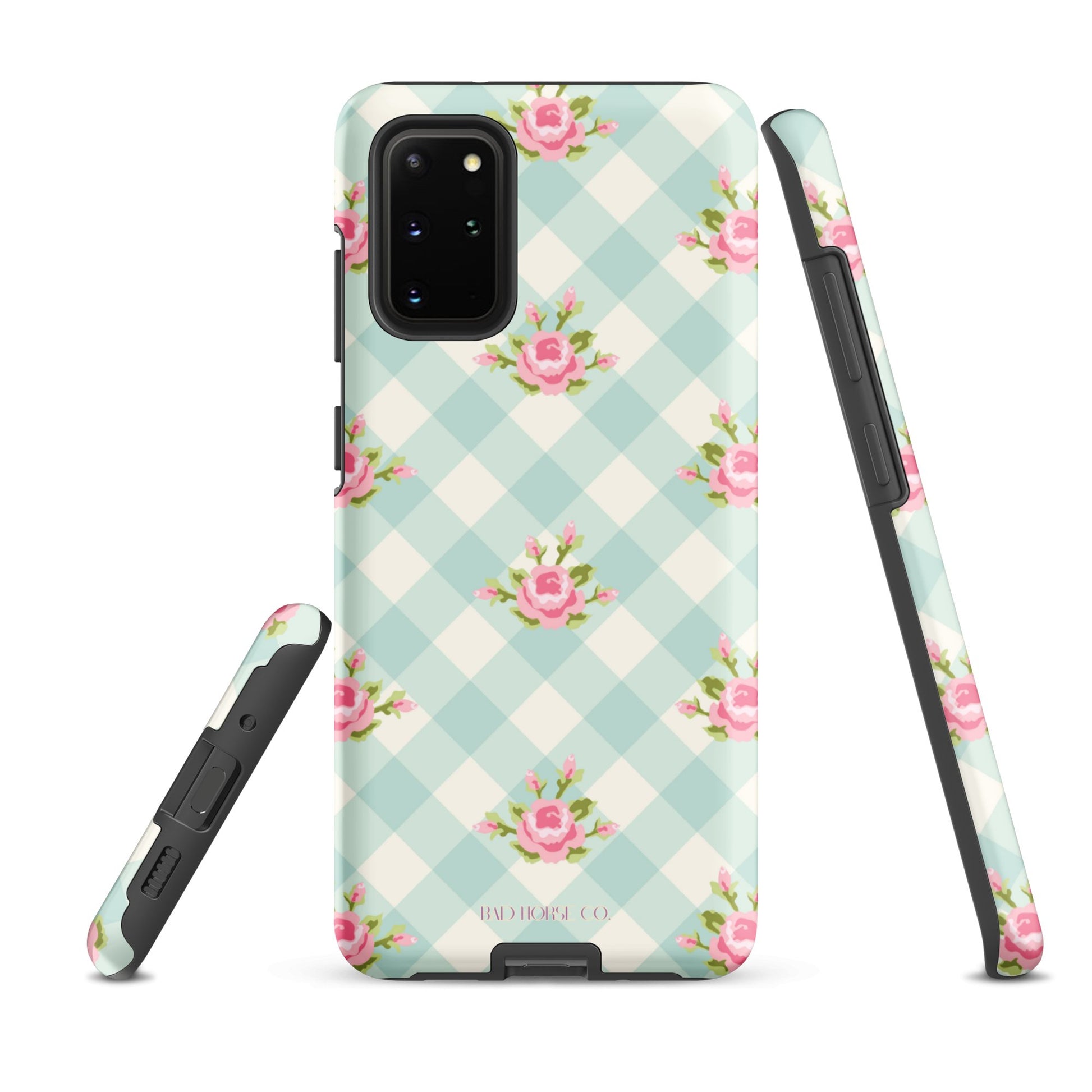 Blue Gingham Rose - Samsung® Tough Case - Phone Case - TSC: TheShopCollective - BadHorse