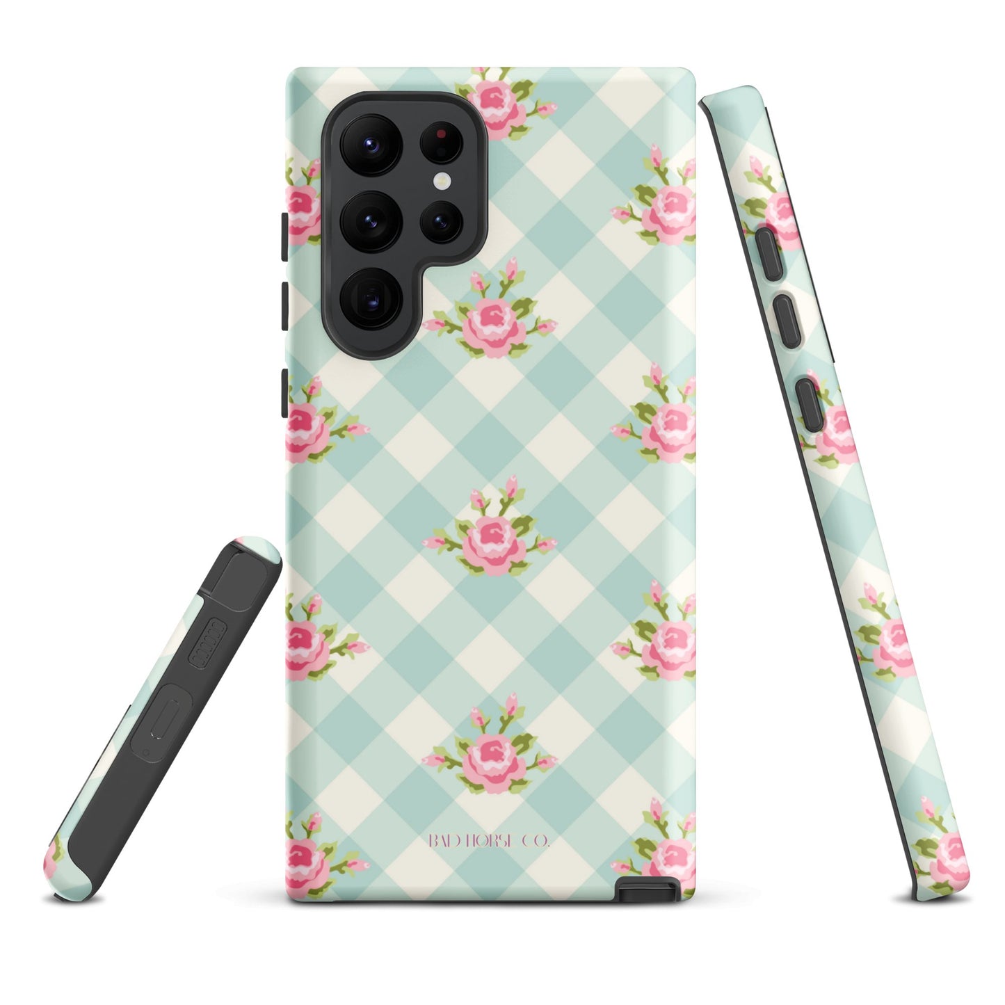 Blue Gingham Rose - Samsung® Tough Case - Phone Case - TSC: TheShopCollective - BadHorse