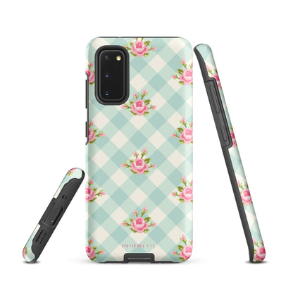 Blue Gingham Rose - Samsung® Tough Case - Phone Case - TSC: TheShopCollective - BadHorse