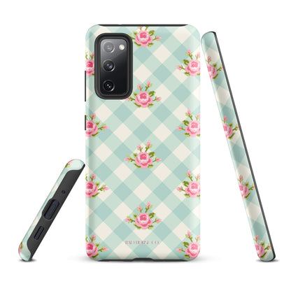 Blue Gingham Rose - Samsung® Tough Case - Phone Case - TSC: TheShopCollective - BadHorse