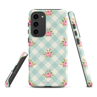 Blue Gingham Rose - Samsung® Tough Case - Phone Case - TSC: TheShopCollective - BadHorse