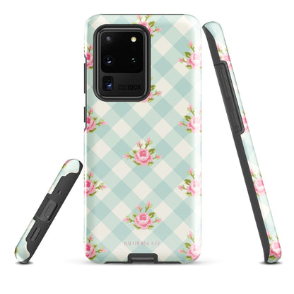 Blue Gingham Rose - Samsung® Tough Case - Phone Case - TSC: TheShopCollective - BadHorse