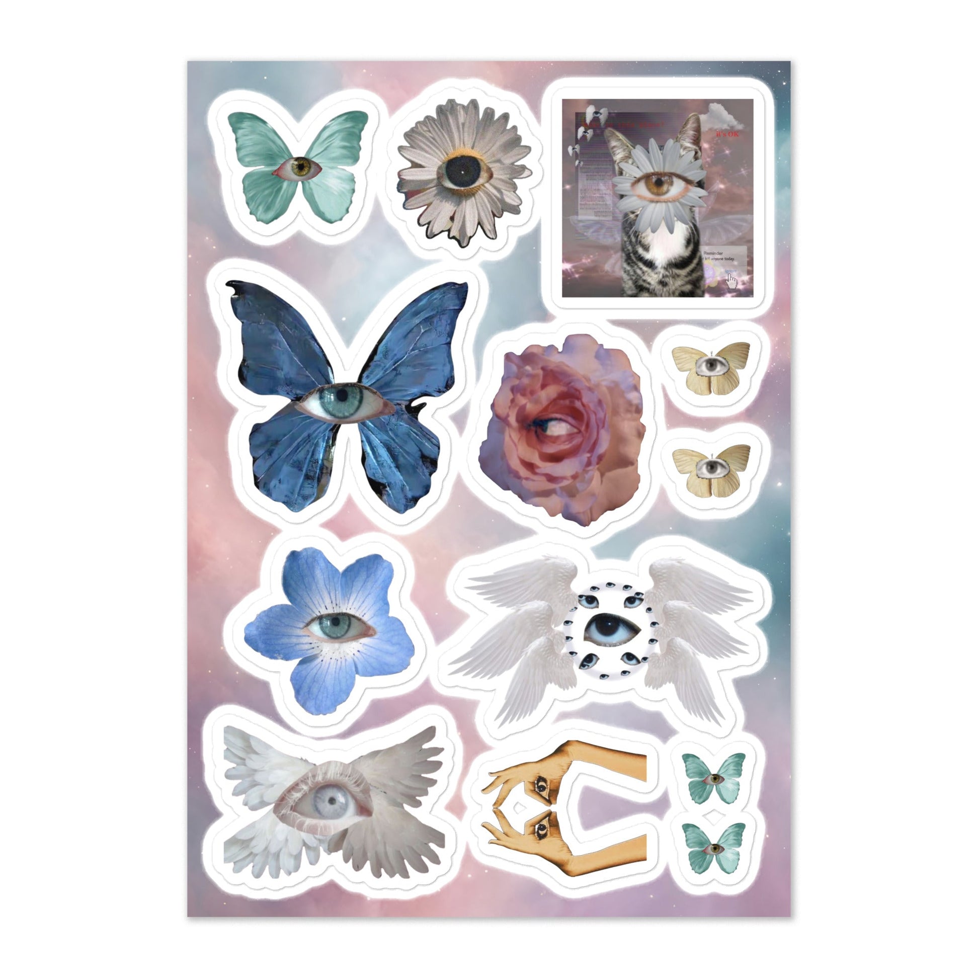 Butterfleye - Sticker Sheet - stickersheet - kisscutstickers - sticker collections - Numbskullz