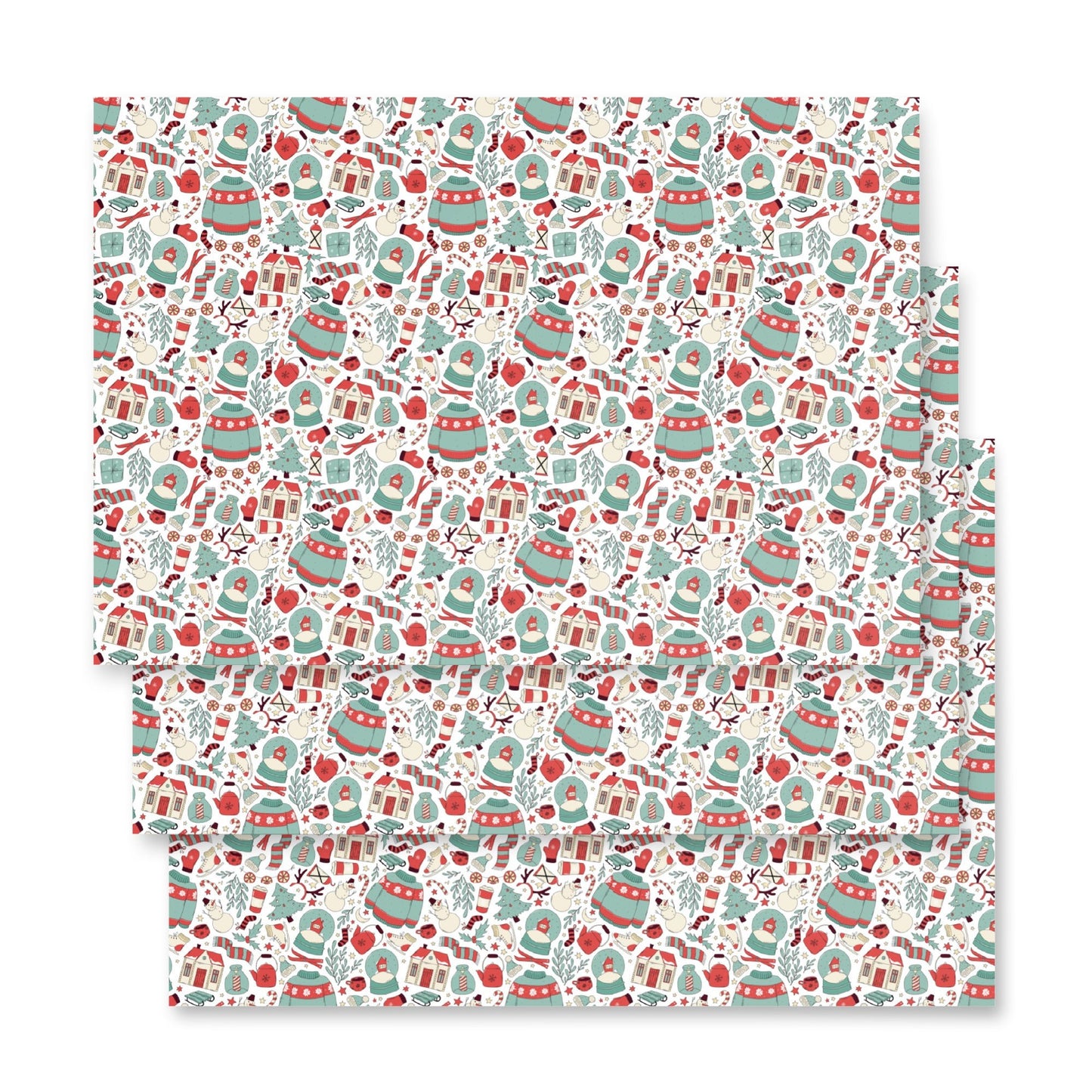 Collage - 3 Holiday Wrapping Paper Sheets - Christmas - giftwrap - paperproducts - Bad Horse