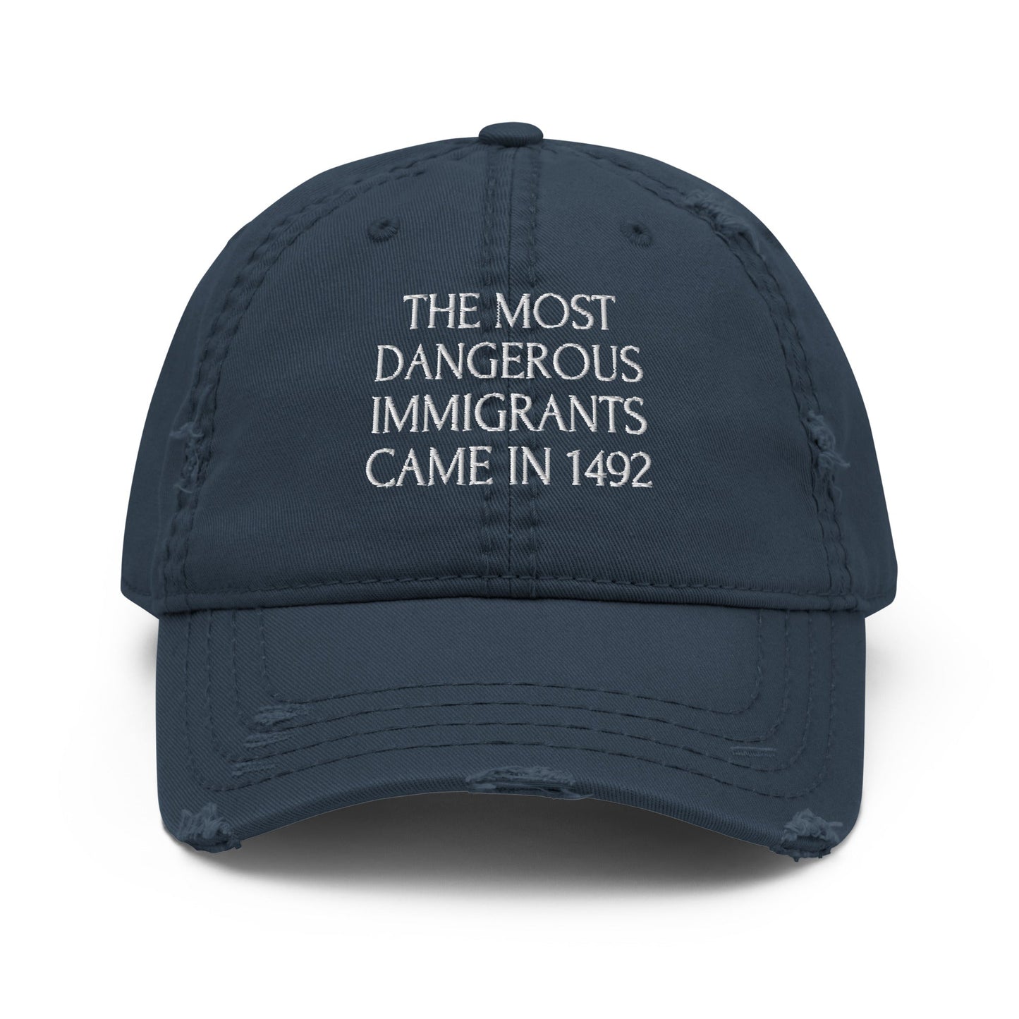 Dangerous Immigrants - Distressed Adjustable Ball Cap - ballcap - baseball style hats - hats - Numbskullz