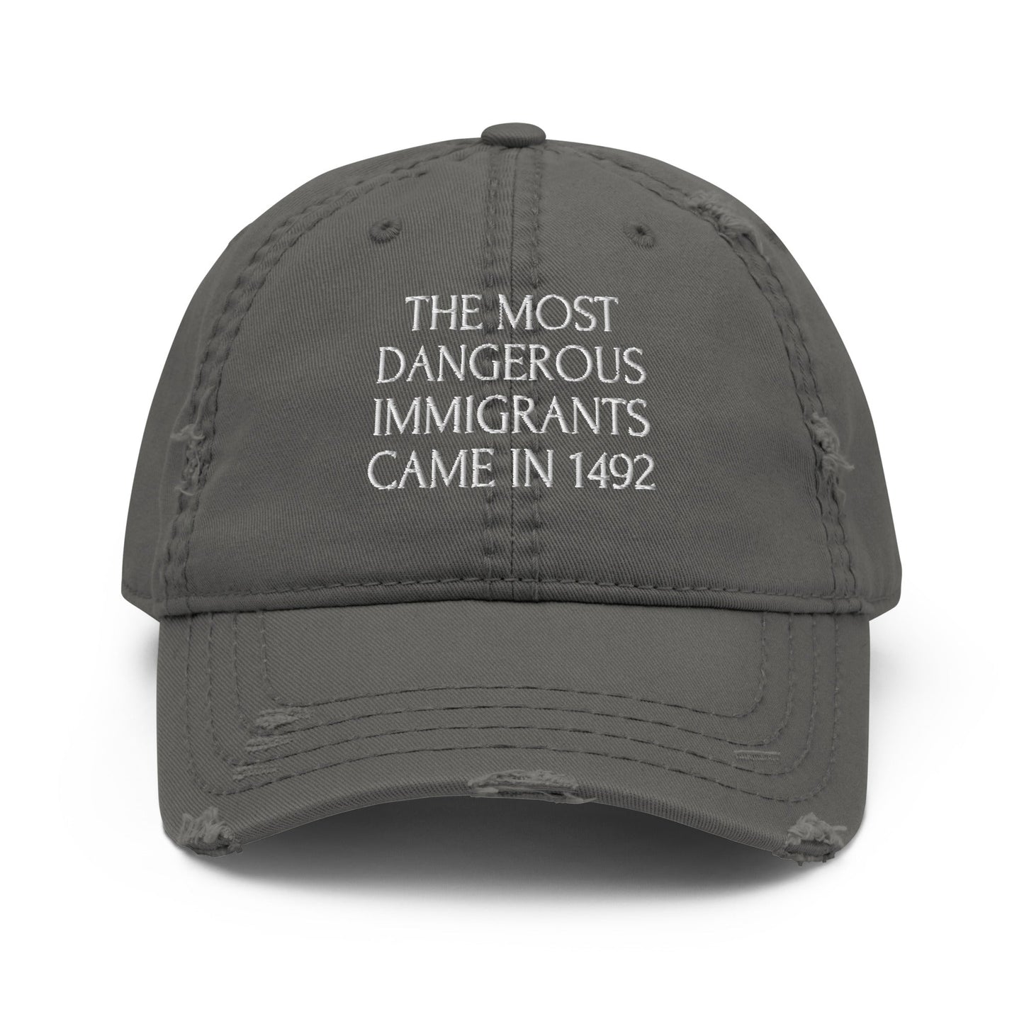 Dangerous Immigrants - Distressed Adjustable Ball Cap - ballcap - baseball style hats - hats - Numbskullz
