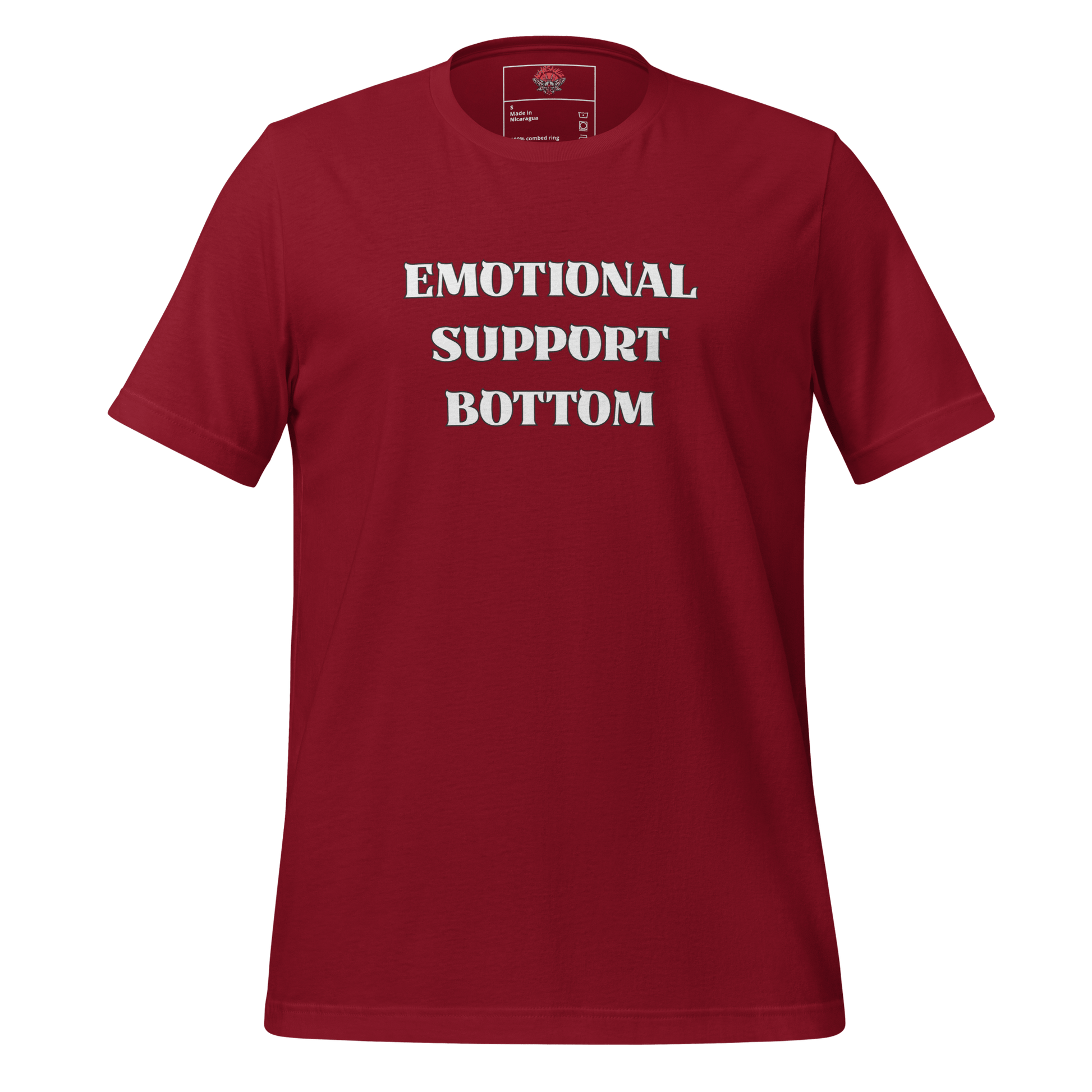 Emotional Support Bottom - Unisex Cotton Tee - activism - lgbtq - political - Numbskullz