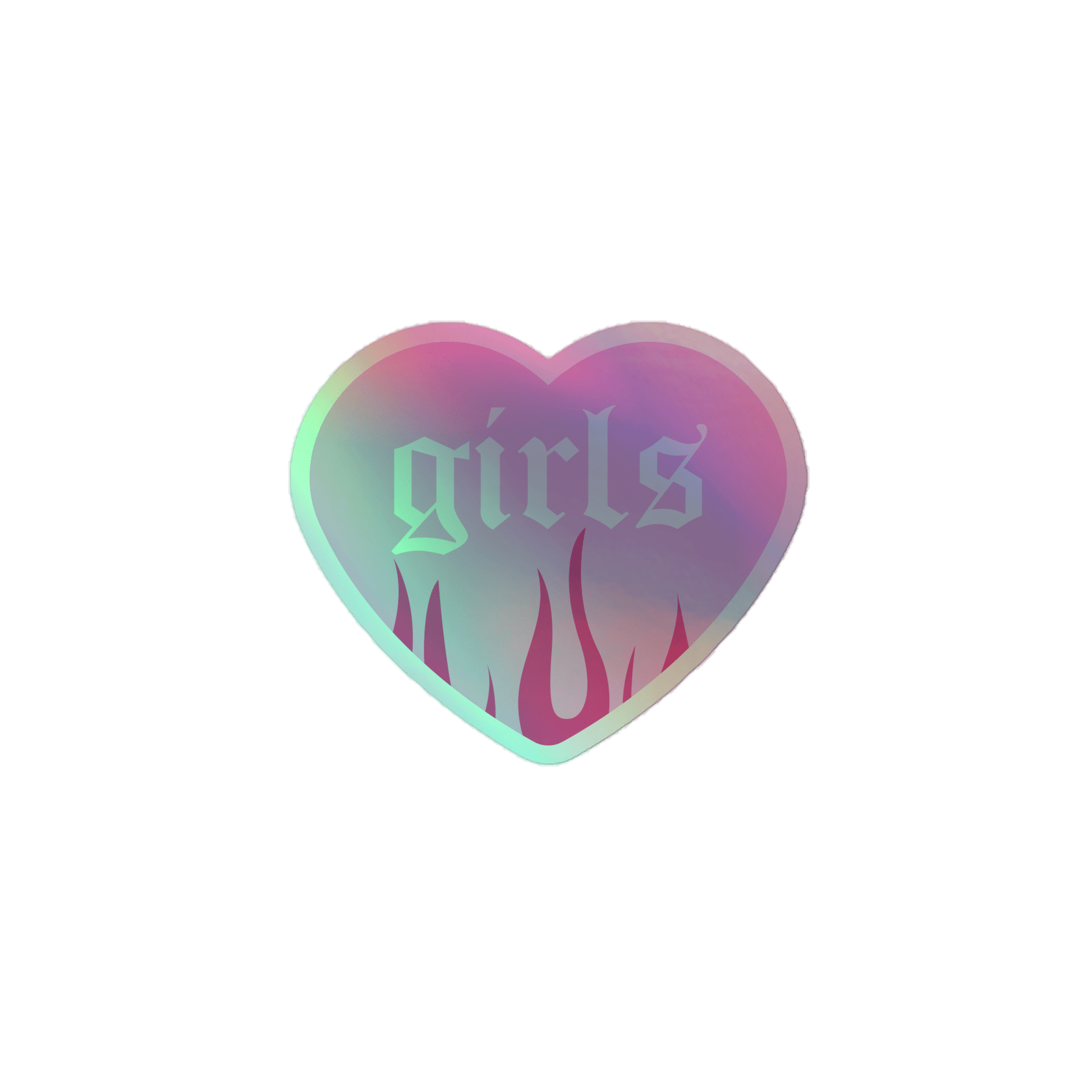 Girls Love - Holographic Sticker - holographicsticker - kisscutstickers - sticker collections - Numbskullz