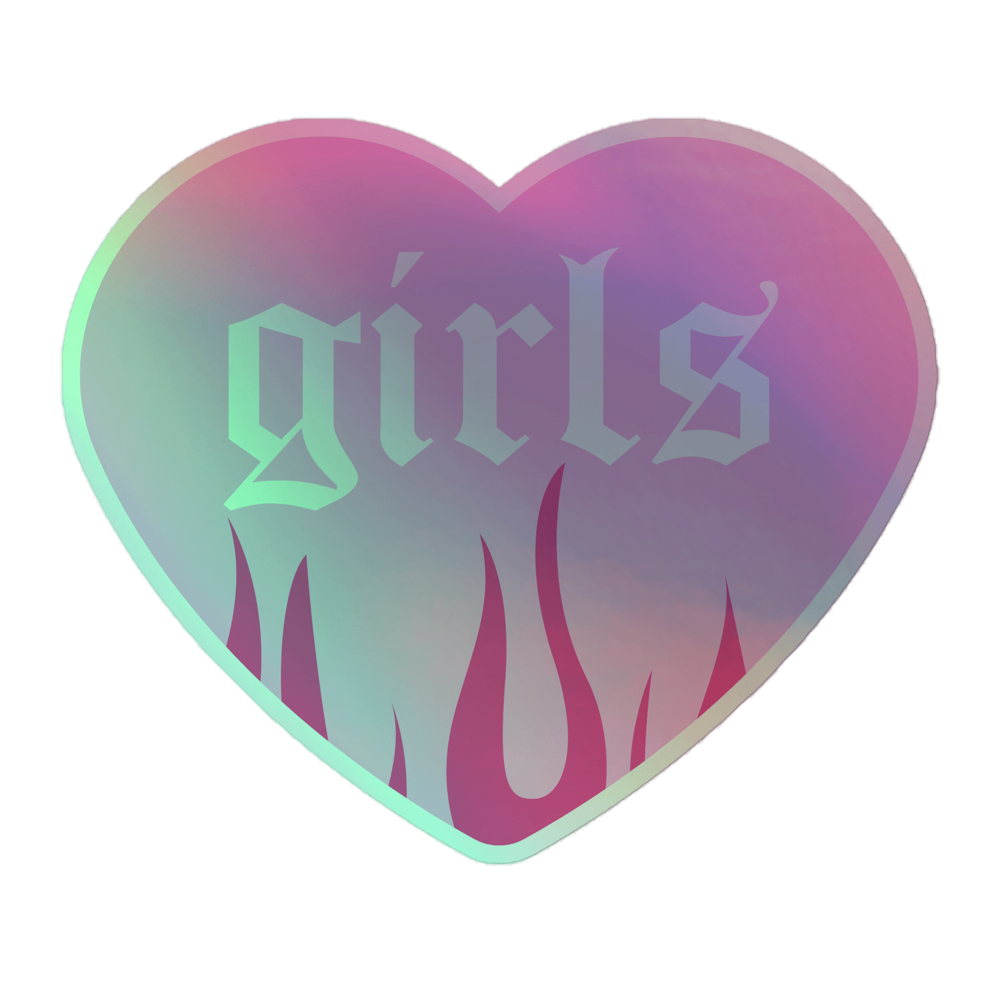 Girls Love - Holographic Sticker - holographicsticker - kisscutstickers - sticker collections - Numbskullz