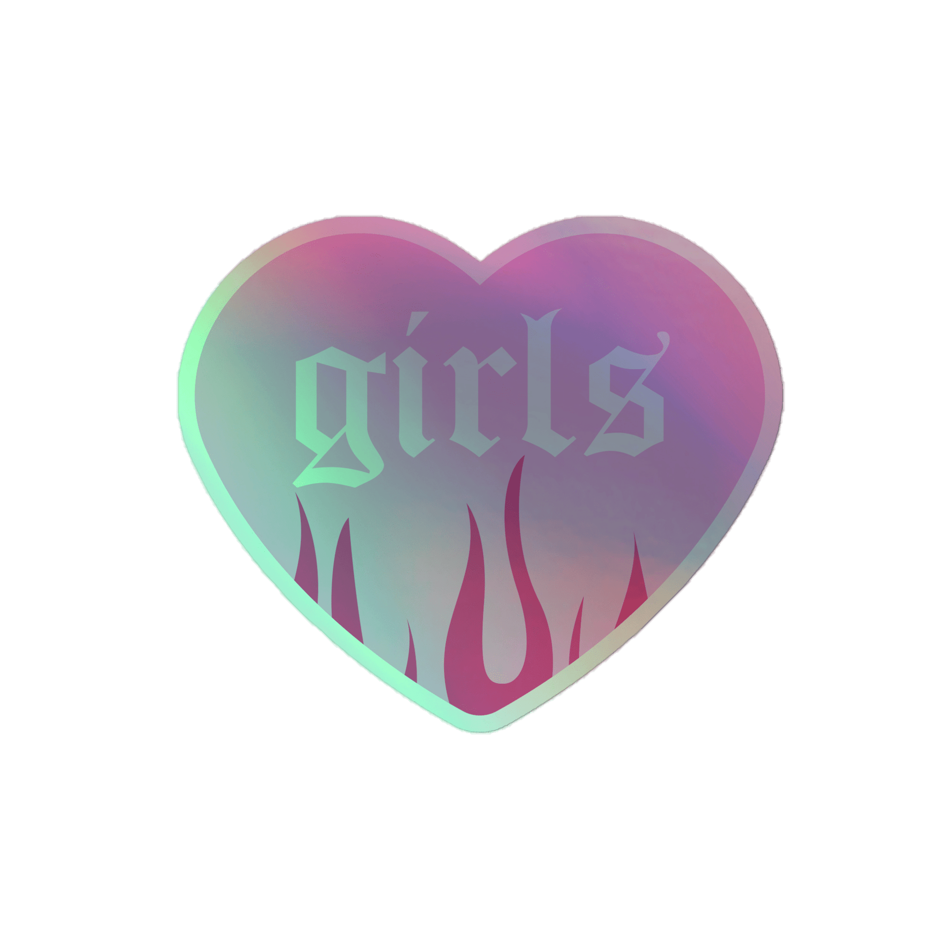 Girls Love - Holographic Sticker - holographicsticker - kisscutstickers - sticker collections - Numbskullz
