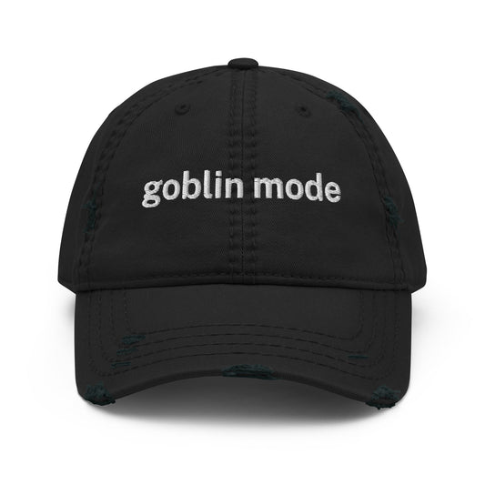 Goblin Mode - Distressed Adjustable Ball Cap - ballcap - baseball style hats - hats - Numbskullz