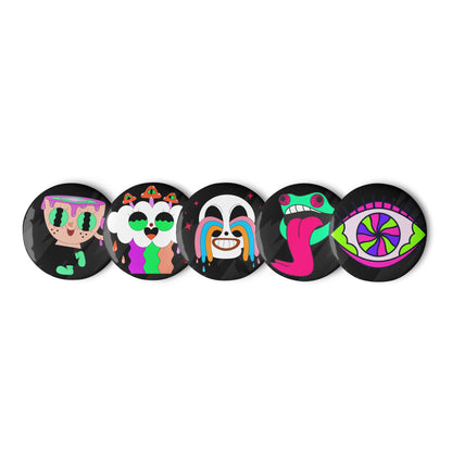 Googly - Set of 5 Pin Buttons - accessories - buttons - decorative pins - Numbskullz