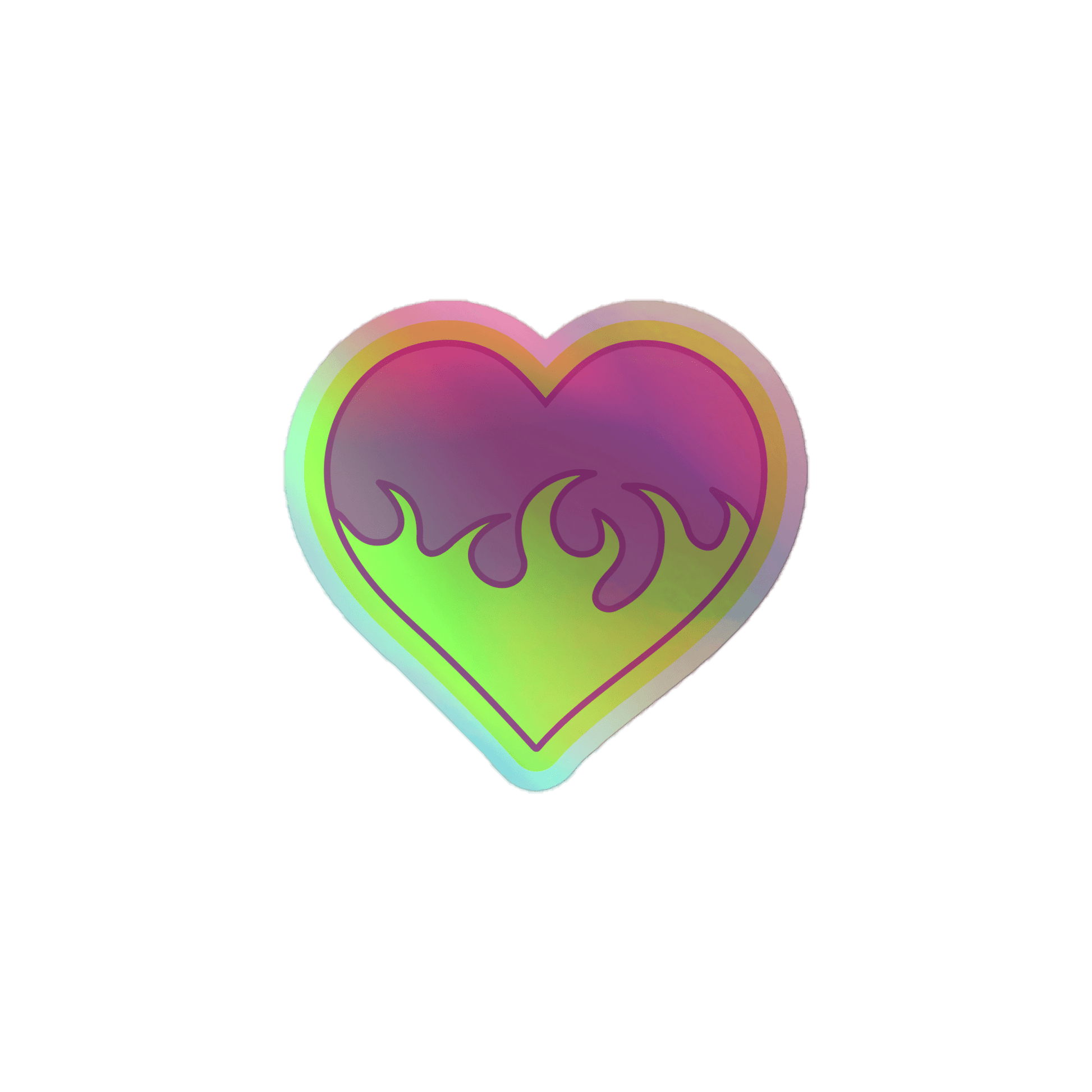 Hearts Afire - Holographic Sticker - holographicsticker - kisscutstickers - sticker collections - Numbskullz