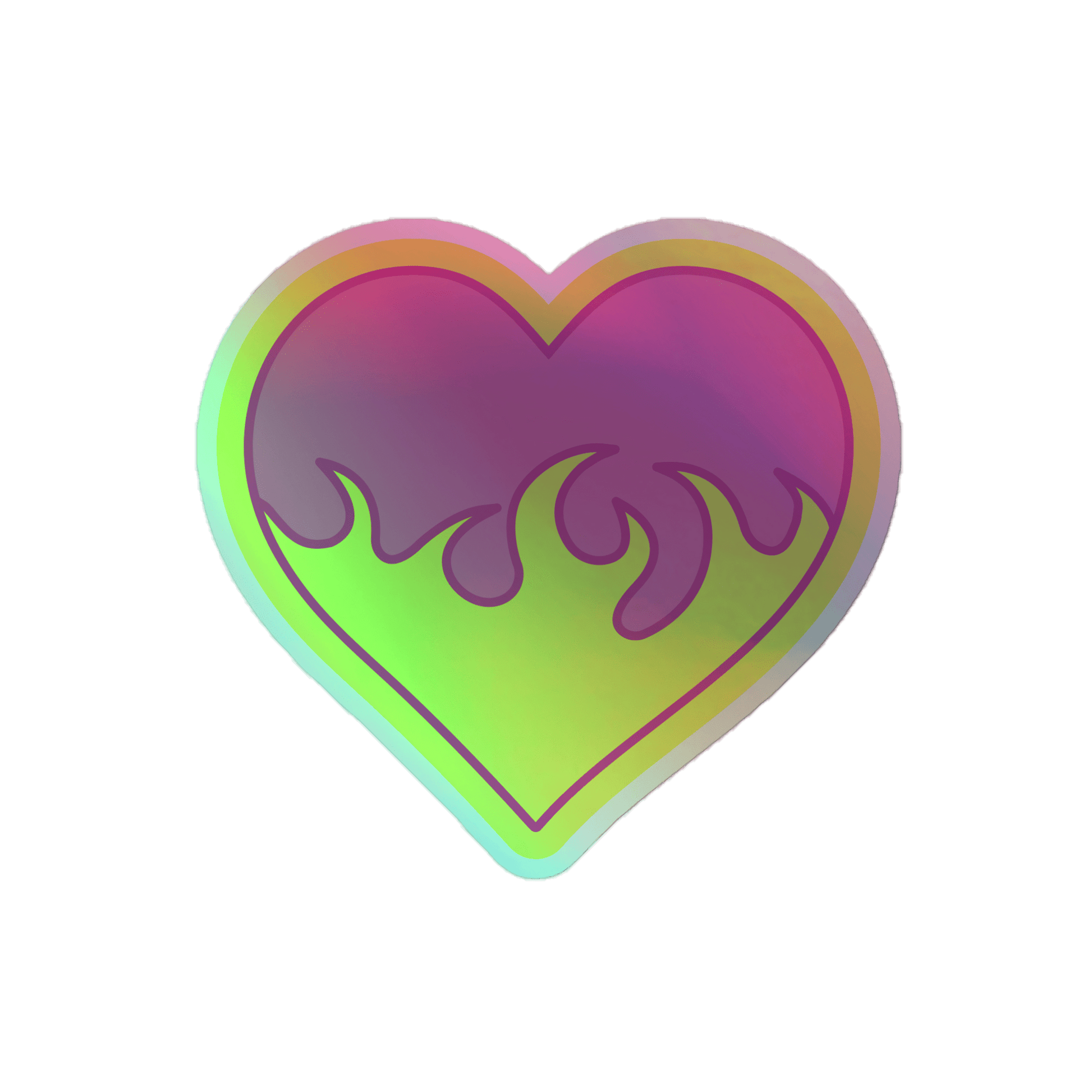 Hearts Afire - Holographic Sticker - holographicsticker - kisscutstickers - sticker collections - Numbskullz