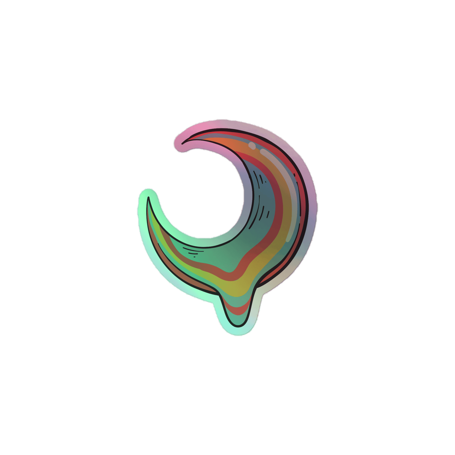Incandescent Crescent - Holographic Sticker - holographicsticker - kisscutstickers - sticker collections - Numbskullz