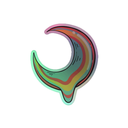 Incandescent Crescent - Holographic Sticker - holographicsticker - kisscutstickers - sticker collections - Numbskullz
