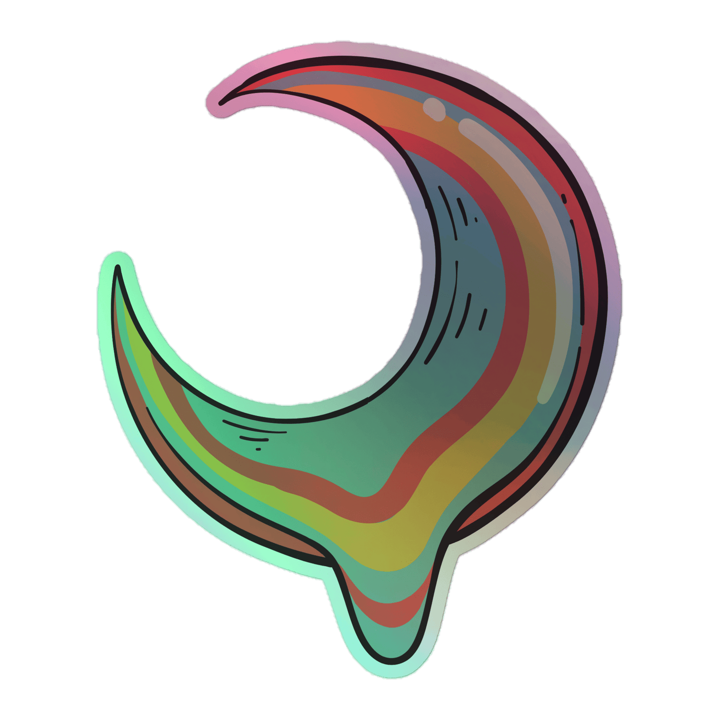 Incandescent Crescent - Holographic Sticker - holographicsticker - kisscutstickers - sticker collections - Numbskullz