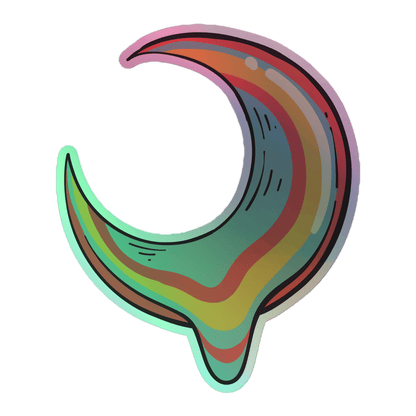 Incandescent Crescent - Holographic Sticker - holographicsticker - kisscutstickers - sticker collections - Numbskullz