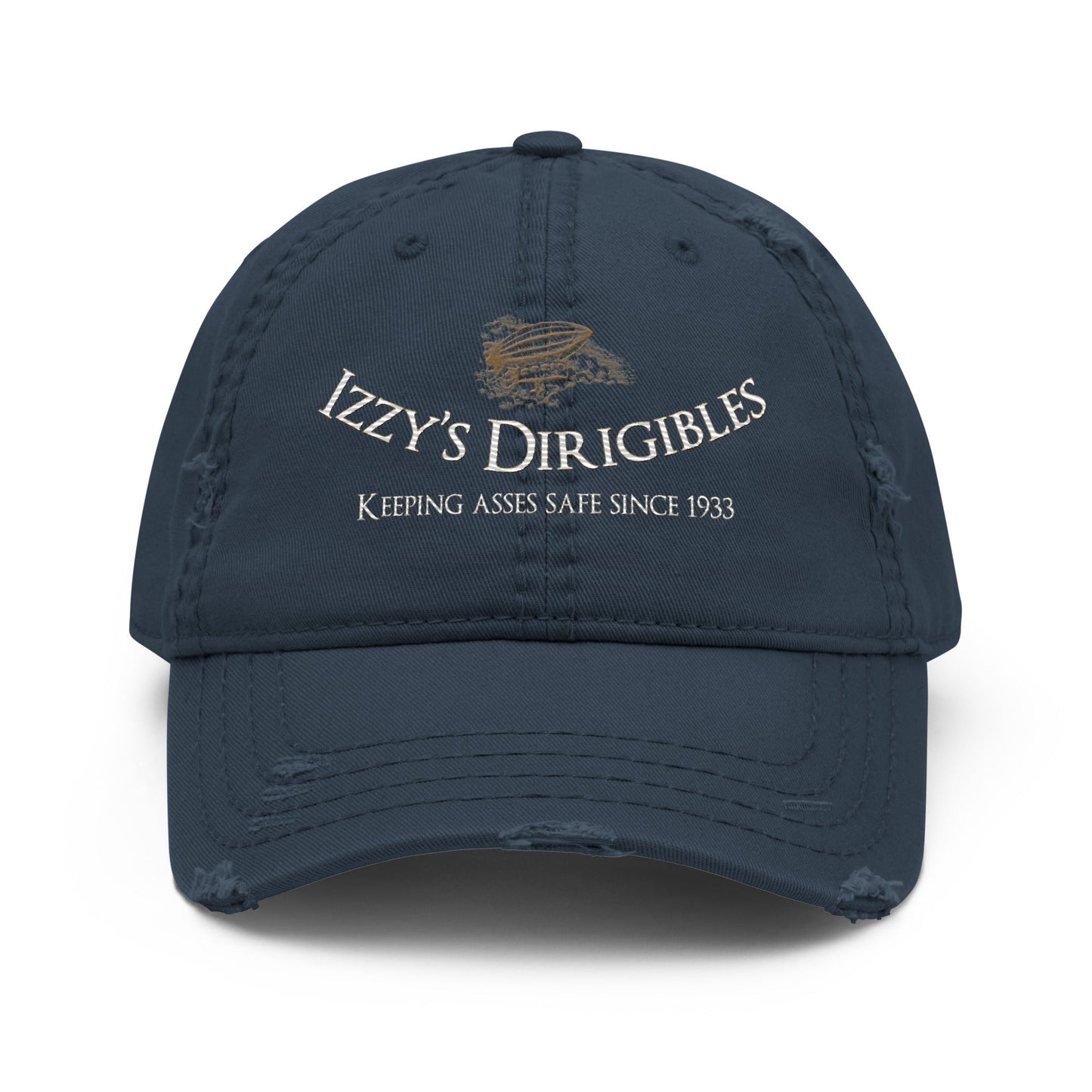 Izzy's Dirigibles - Distressed Adjustable Ball Cap - ballcap - baseball style hats - hats - TSC: TheShopCollective