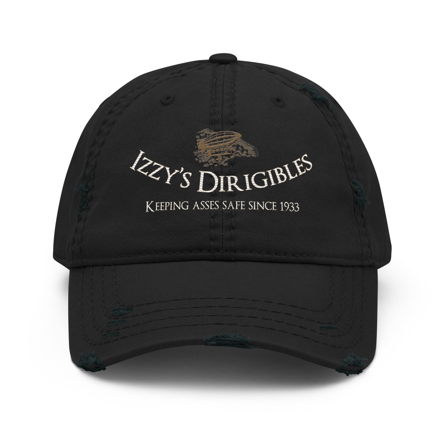 Izzy's Dirigibles - Distressed Adjustable Ball Cap - ballcap - baseball style hats - hats - TSC: TheShopCollective