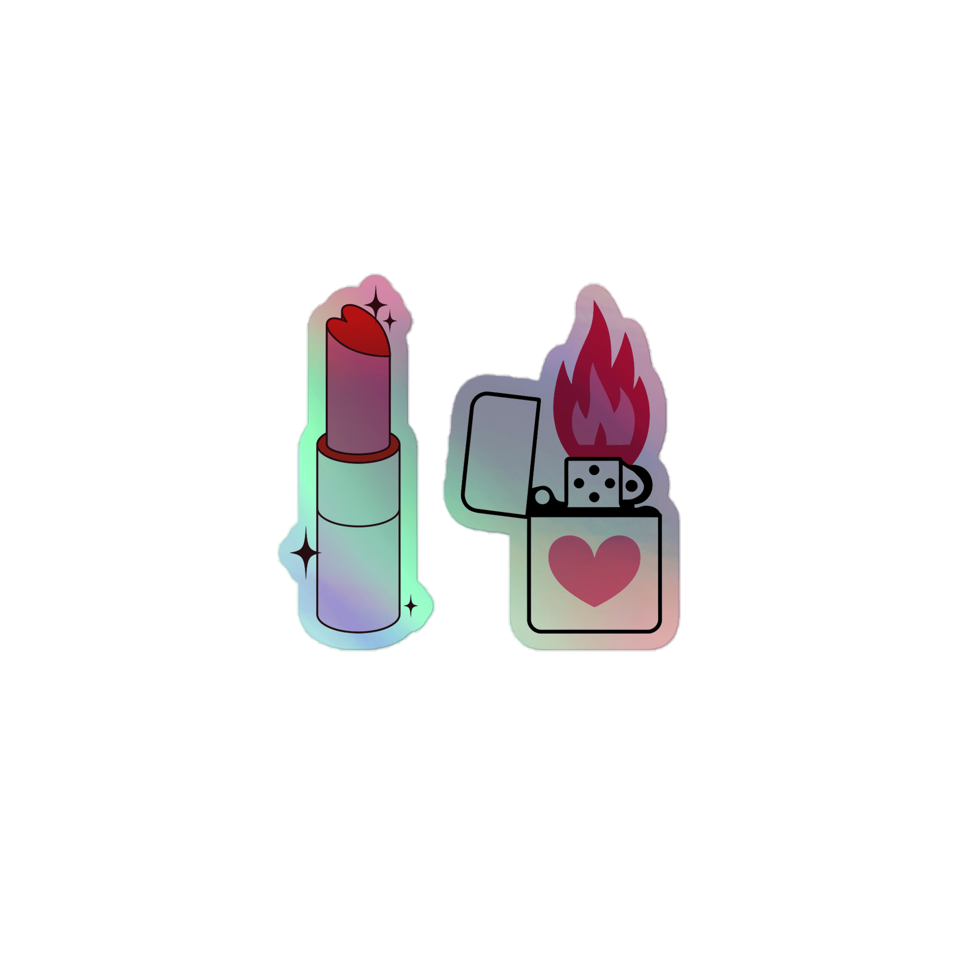 Lippy and Lights - Holographic Sticker - holographicsticker - kisscutstickers - sticker collections - Numbskullz