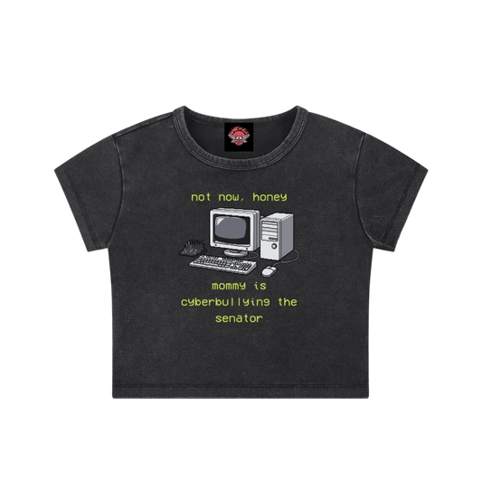 Mommy is Bullying the Senator - Crop Top - cropped - political - protest - Numbskullz