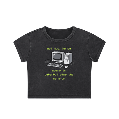 Mommy is Bullying the Senator - Crop Top - cropped - political - protest - Numbskullz