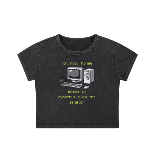 Mommy is Bullying the Senator - Crop Top - cropped - political - protest - Numbskullz