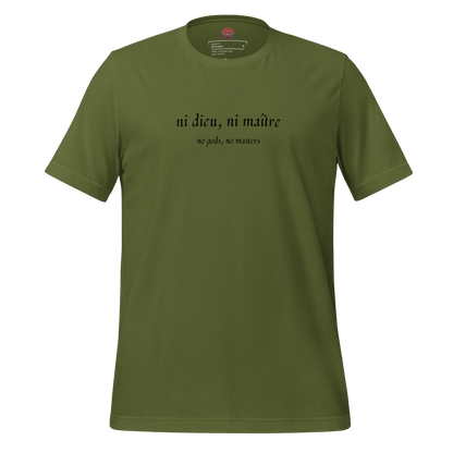 No God/No Master - Unisex Cotton Tee - activism - political - shirt - Numbskullz