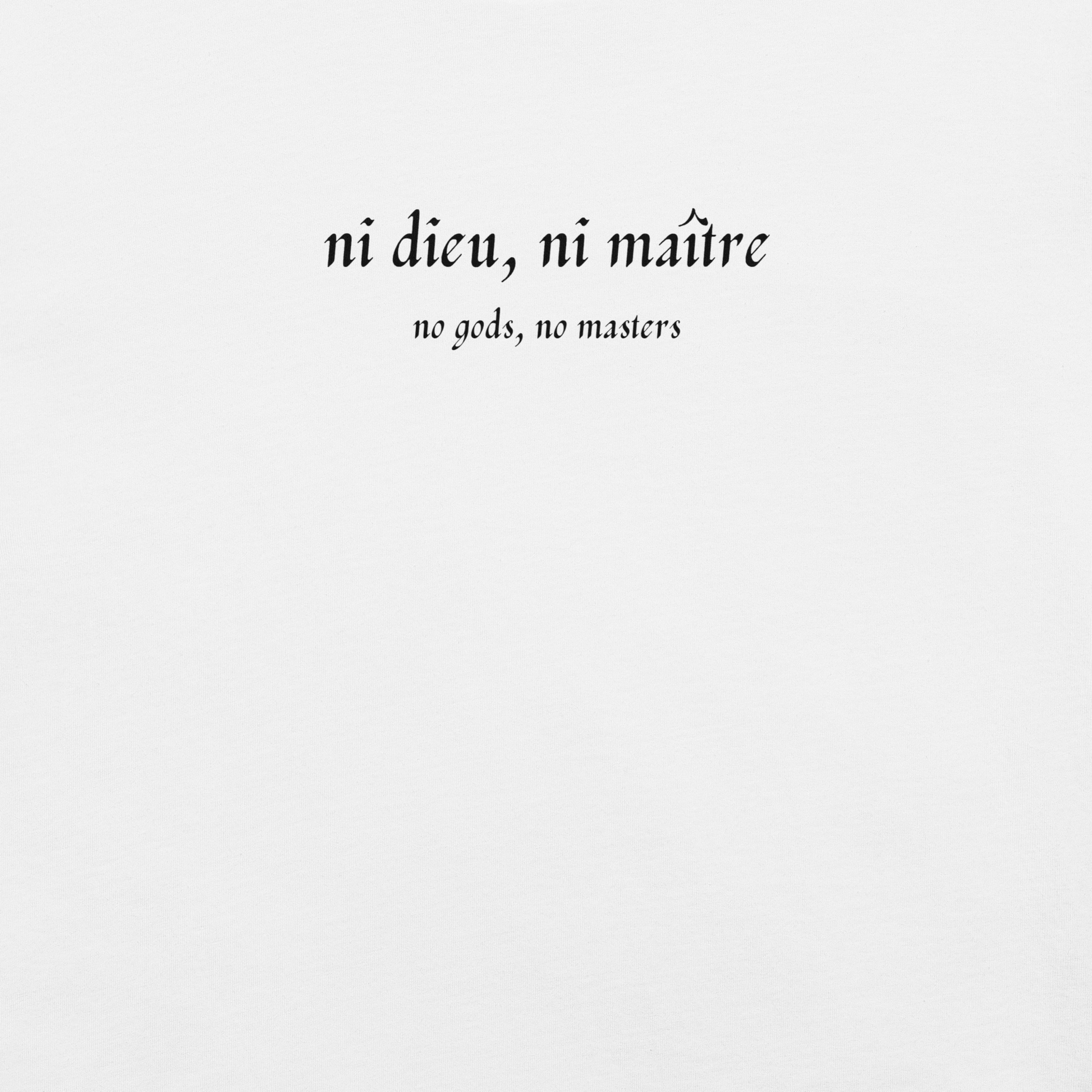 No God/No Master - Unisex Cotton Tee - activism - political - shirt - Numbskullz