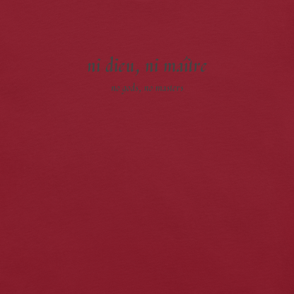 No God/No Master - Unisex Cotton Tee - activism - political - shirt - Numbskullz