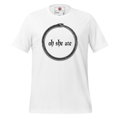Oh She Ate - Unisex Cotton Tee - shirt-shirts - Short Sleeve - Numbskullz