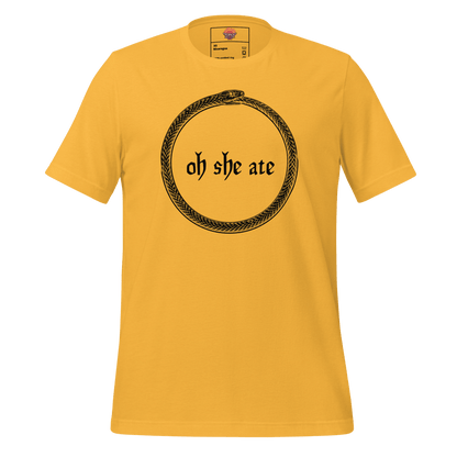 Oh She Ate - Unisex Cotton Tee - shirt-shirts - Short Sleeve - Numbskullz