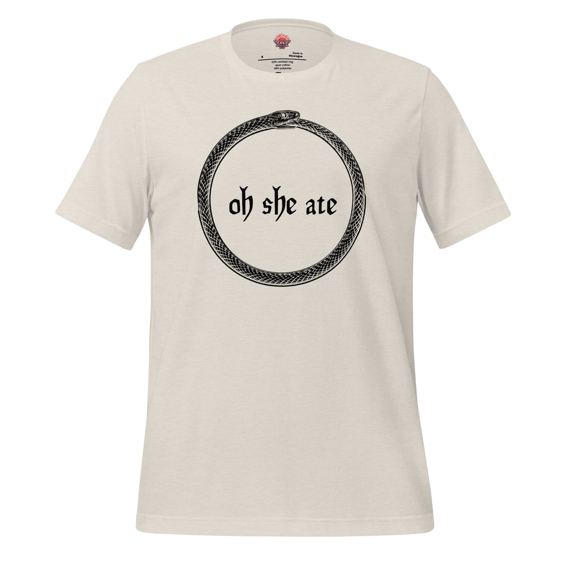 Oh She Ate - Unisex Cotton Tee - shirt-shirts - Short Sleeve - Numbskullz
