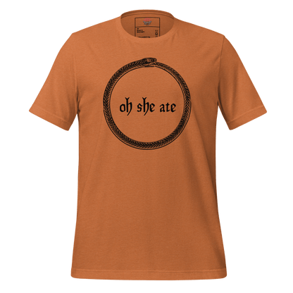 Oh She Ate - Unisex Cotton Tee - shirt-shirts - Short Sleeve - Numbskullz