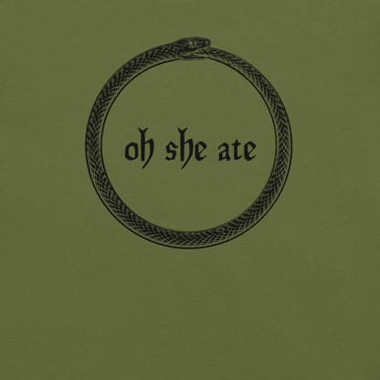 Oh She Ate - Unisex Cotton Tee - shirt-shirts - Short Sleeve - Numbskullz