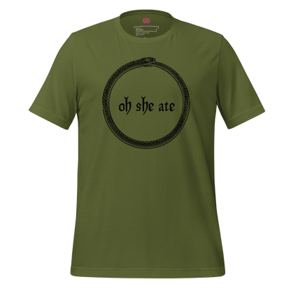 Oh She Ate - Unisex Cotton Tee - shirt-shirts - Short Sleeve - Numbskullz