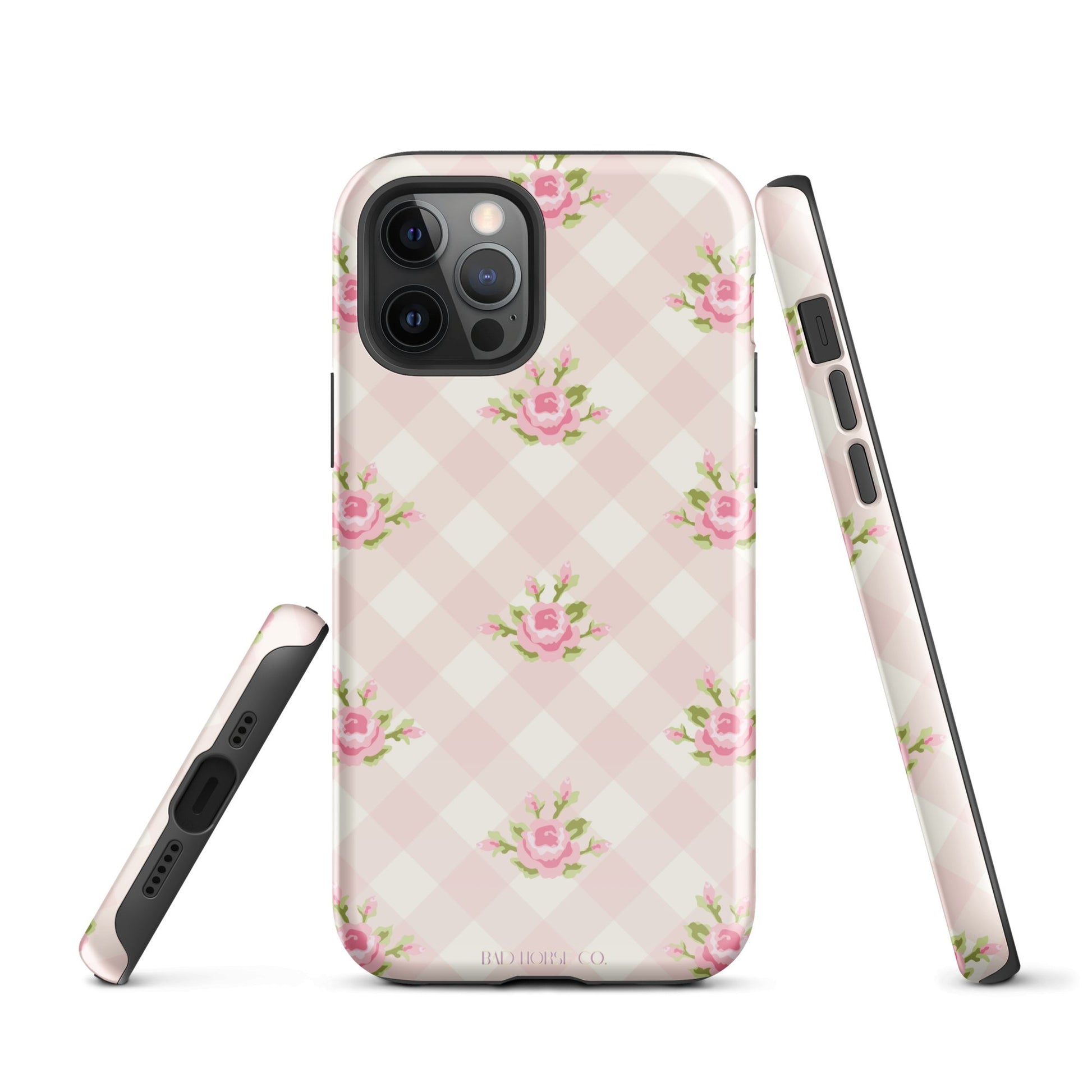 Pink Gingham Rose - iPhone® Tough Case - Phone Case - TSC: TheShopCollective - BadHorse