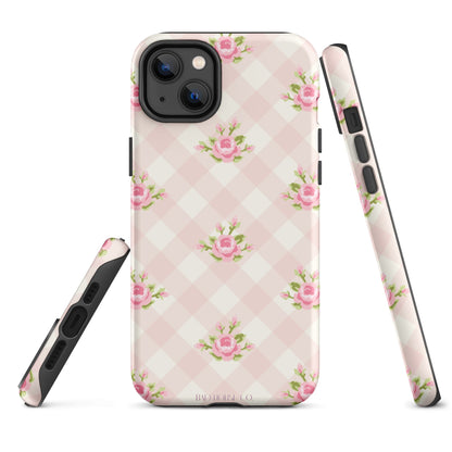 Pink Gingham Rose - iPhone® Tough Case - Phone Case - TSC: TheShopCollective - BadHorse