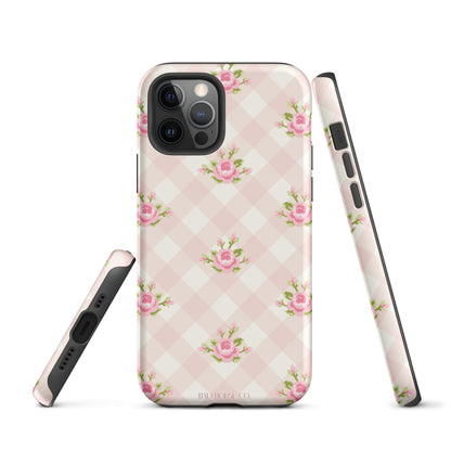 Pink Gingham Rose - iPhone® Tough Case - Phone Case - TSC: TheShopCollective - BadHorse